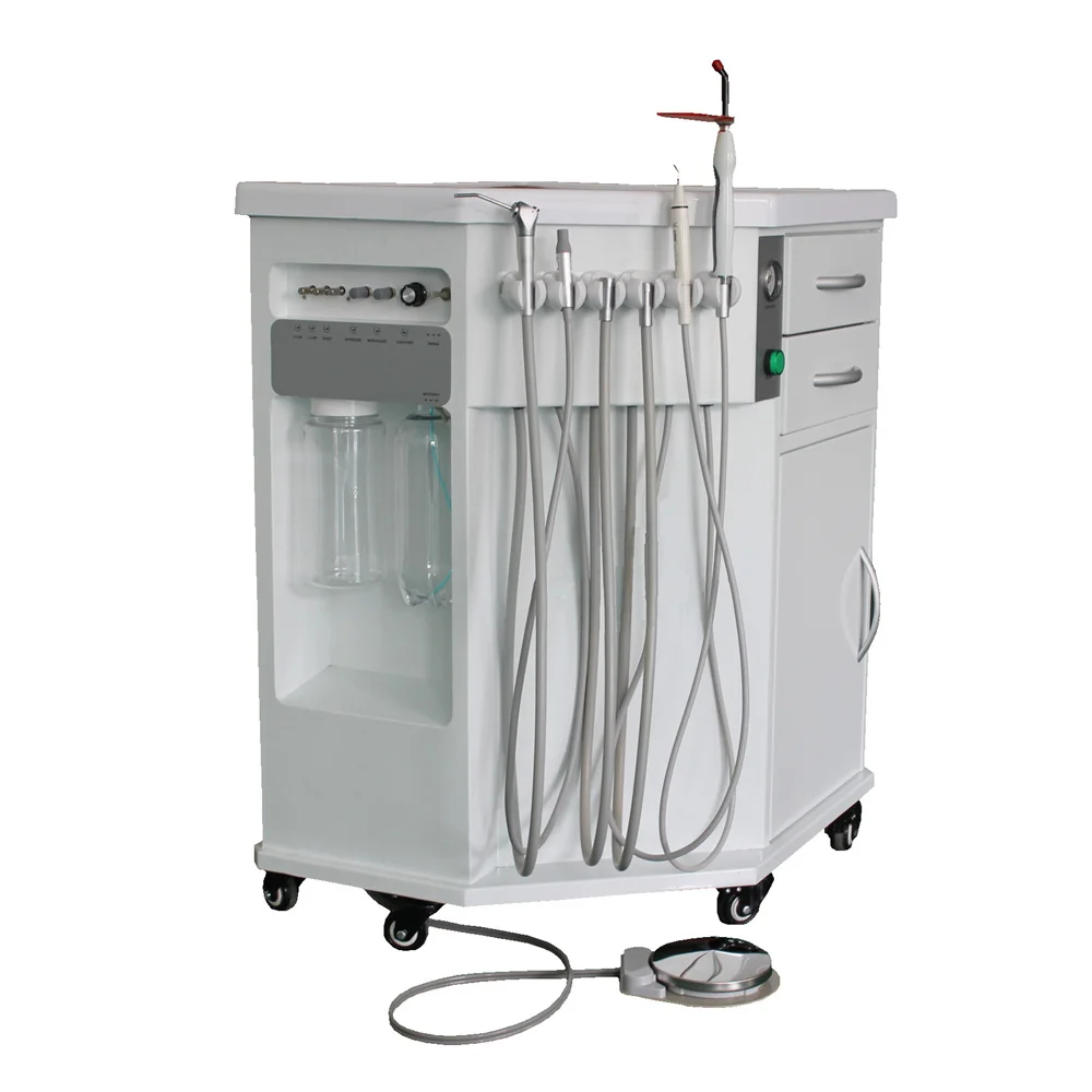 

China Supplier den tal Clinic Use Mobile Suitcase Portable den tal Cabinet Unit with Air Compressor