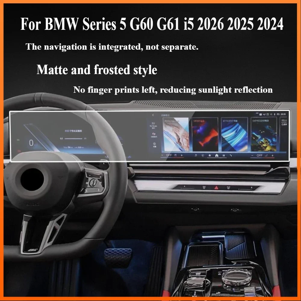Tempered Glass Protective Film For BMW Series 5 G60 G61 i5 2026 2025 LCD Navigation Media Touch Display Screen Car Wrap Film