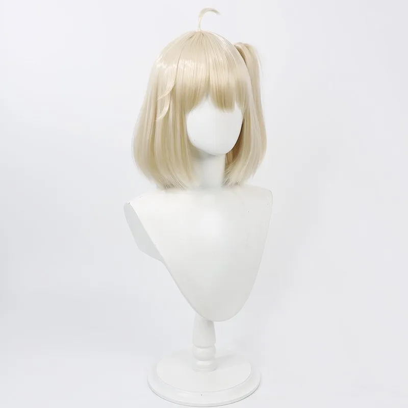 

Arknights Mizuki Cosplay Wig, Cream Yellow, Realistic Scalp, Detachable Braids, High-Temperature Resistant
