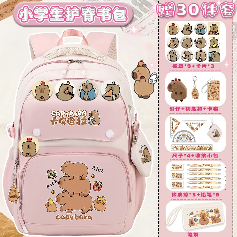 Capibara Girls Backpack 2025 New Model Sanrio Backpack Cute Backpack Large Capacity Lightweight Luxury Teen Backpack