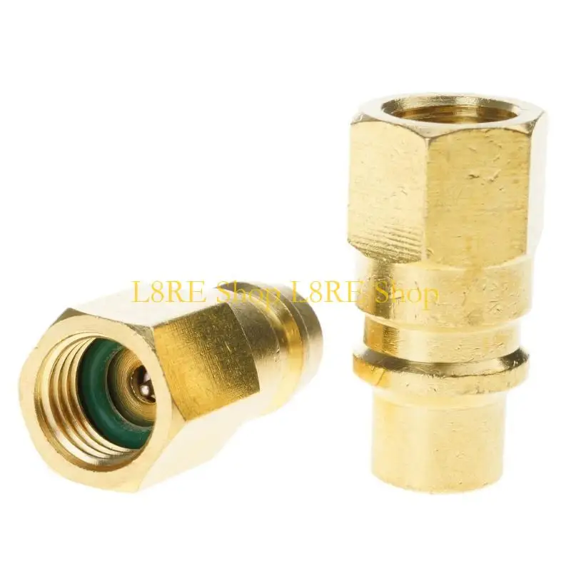 L8RE 2pcs Brass Automotive Air Conditioner Valves Adapter Refrigeration System Parts