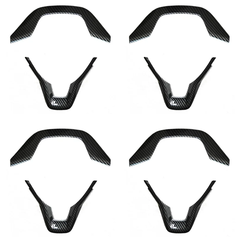 

8Pcs Black Auto Car Carbon Fiber Style Steering Wheel Frame Protector Cover Trim For HONDA ACCORD 2018 2019