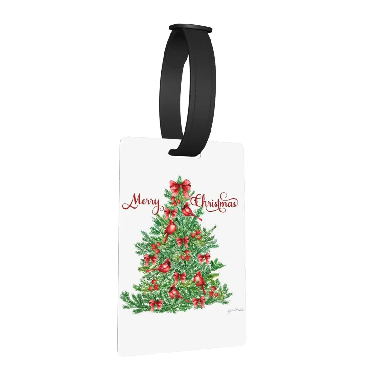 

Red Cardinal Christmas Beauty Luggage Tags Suitcase Accessories Portable Baggage Boarding Tag Label Holder ID Name Address