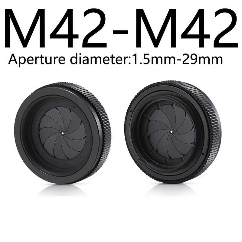 Aperture Adjustable 1.5-29 mm Iris Diaphragm M42 to M42 CS to C Camera Lens Module Adapter Ring