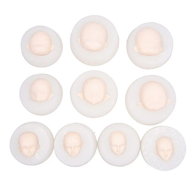 Fondant Silicone Molds 3D Face Head Candy Molds Chocolate Gumpaste Silicone Molds Resin Casting Molds for Cake Decor