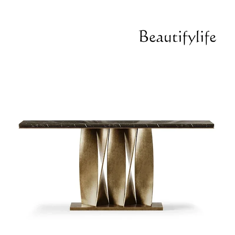 O10 Modern Creative Modern Light Luxury Design Natural Marble Metal Fishtail Entrance Several Households Villa