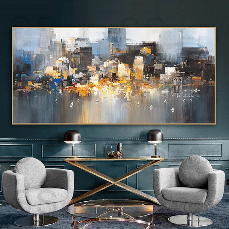 

GATYZTORY City Building Rain Boat DIY Painting By Numbers Acrylic Paint On Canvas Handpainted Oil Painitng For Living Room Arts