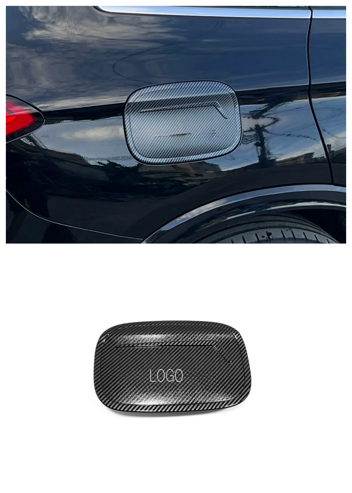 

Suitable for 2023 Mercedes Benz GLC fuel tank cover panel ABS decoration Auto Parts silvery carbon fibre