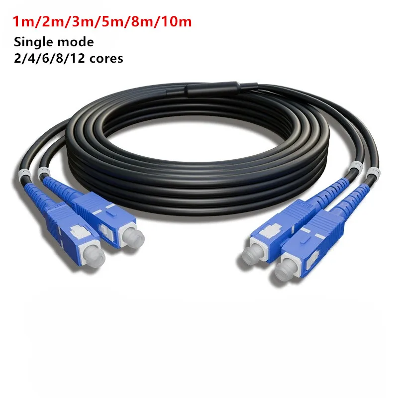 

Black Armored Optical Fiber LC to LC-FC-SC-ST,Dual Core 2/4/6/8/12 Core Single-mode, G657A1,Outdoor cable TPU/LSZH