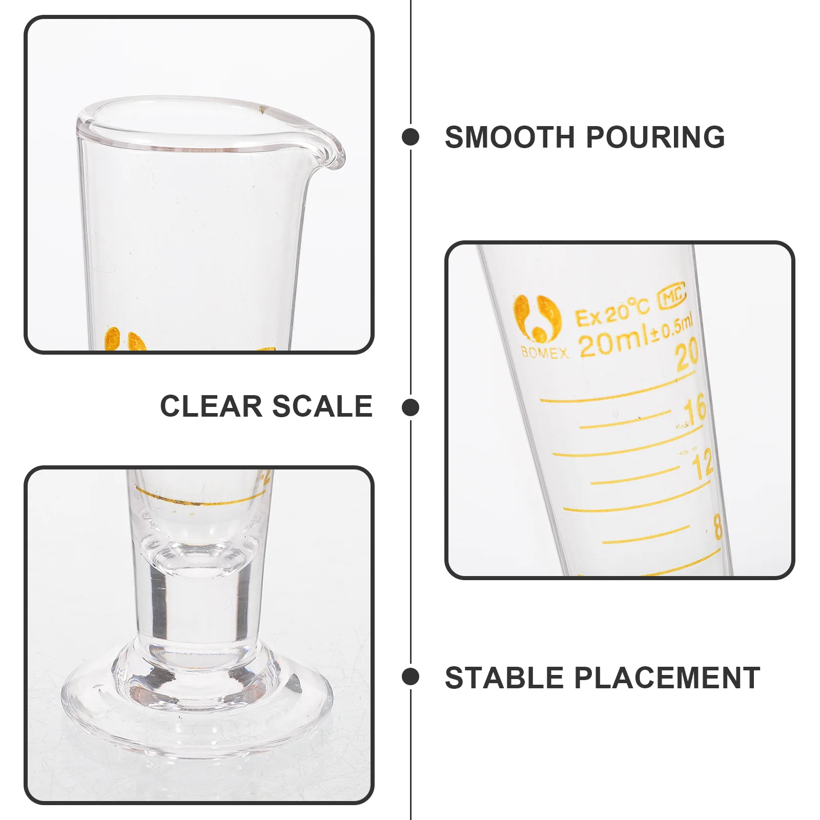 Liquid Measuring Cups Glass Chemistry Glassware Beakers with Spout Triangular Lab