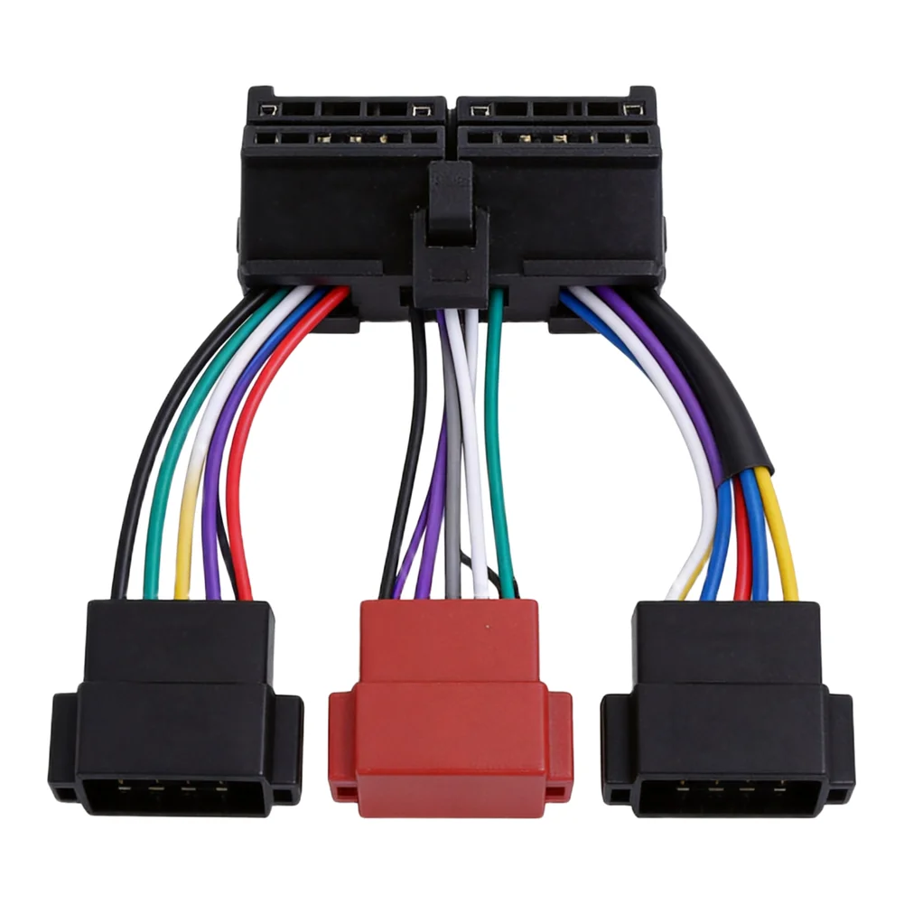 20 Pin Radio Connector ISO Split Female Cable For Car Audio Installation Wear And Tear Resistance For Car Audio Components
