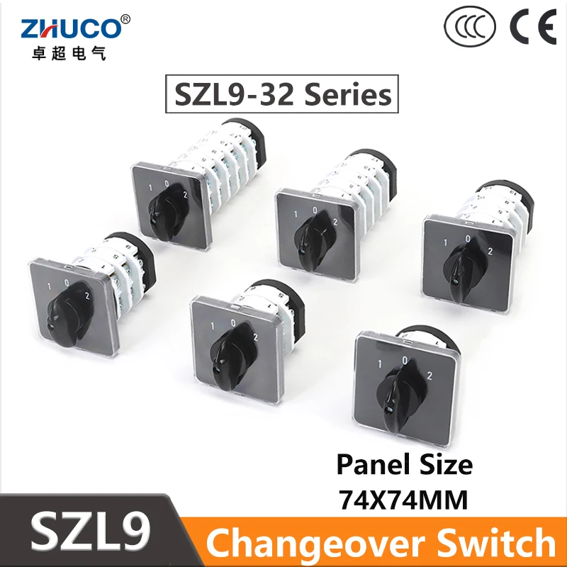 

ZHUCO SZL9-32/1 32/2 32/3 32/4 32A 440V 3 Positon 2 3 4 Phase 4/8/12/16 Screw Universal Rotary Changeover Cam Reversing Switches