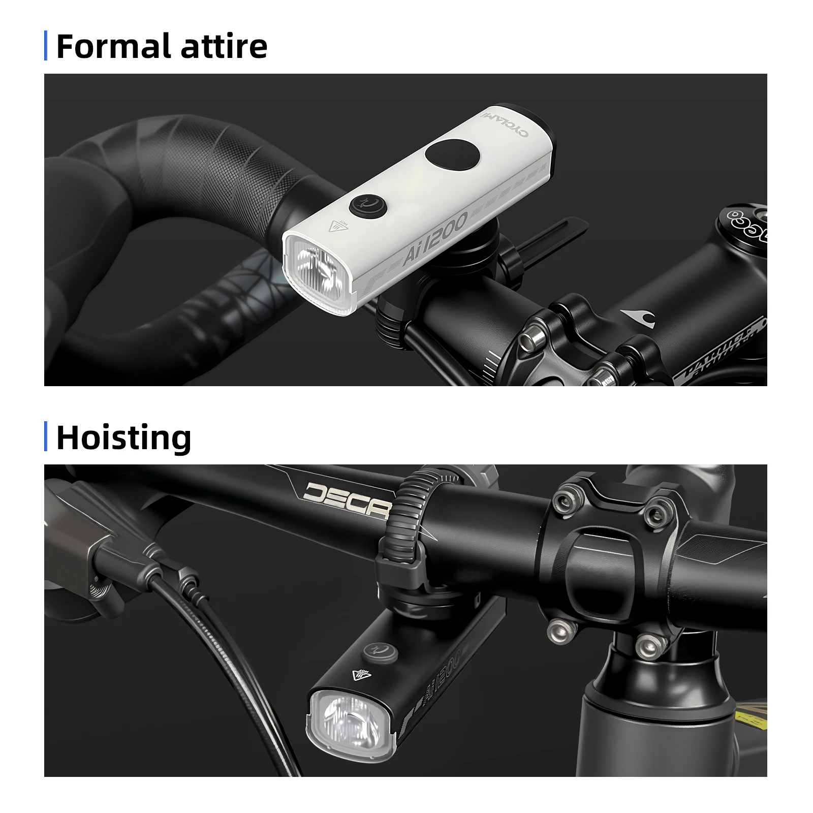 CYCLAMI AI1200 Portable Bicycle Headlight Aluminium Alloy Mini Warning Front Lamp MTB Road Bike Type-C Rechargeable 1200 Lumen image 5