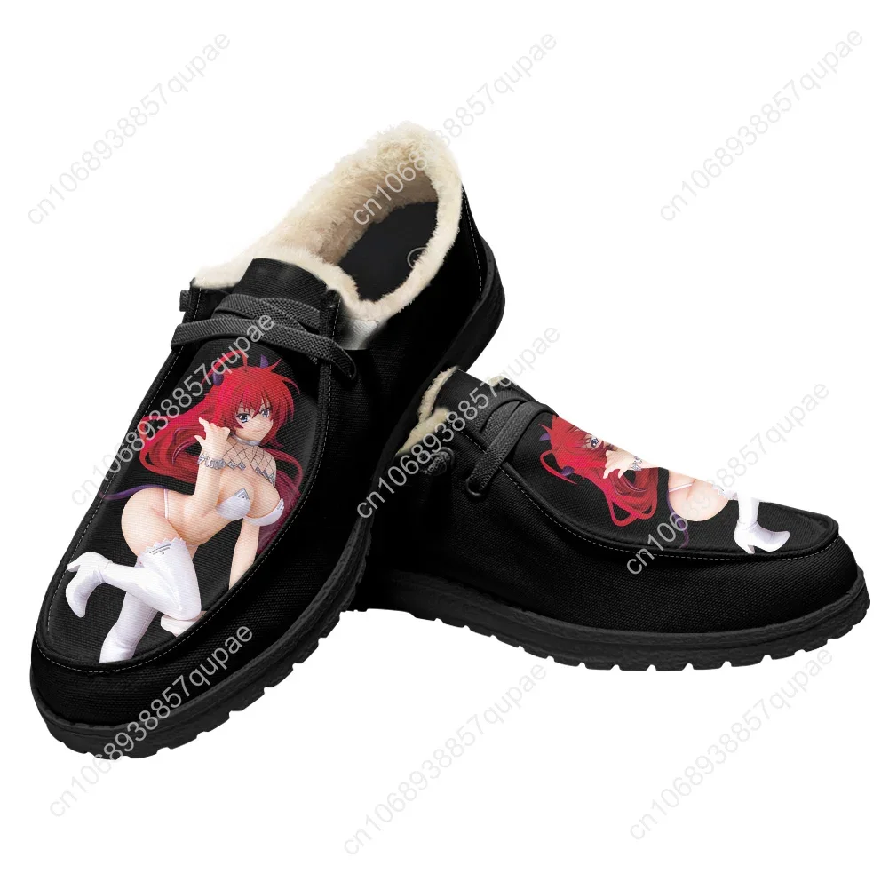 High School DxD Rias Gremory Flat Shoes Cartoon Men Women Teenager Sneakers Soft Keep Warm Shoes Casual Footwear Custom Shoe 3