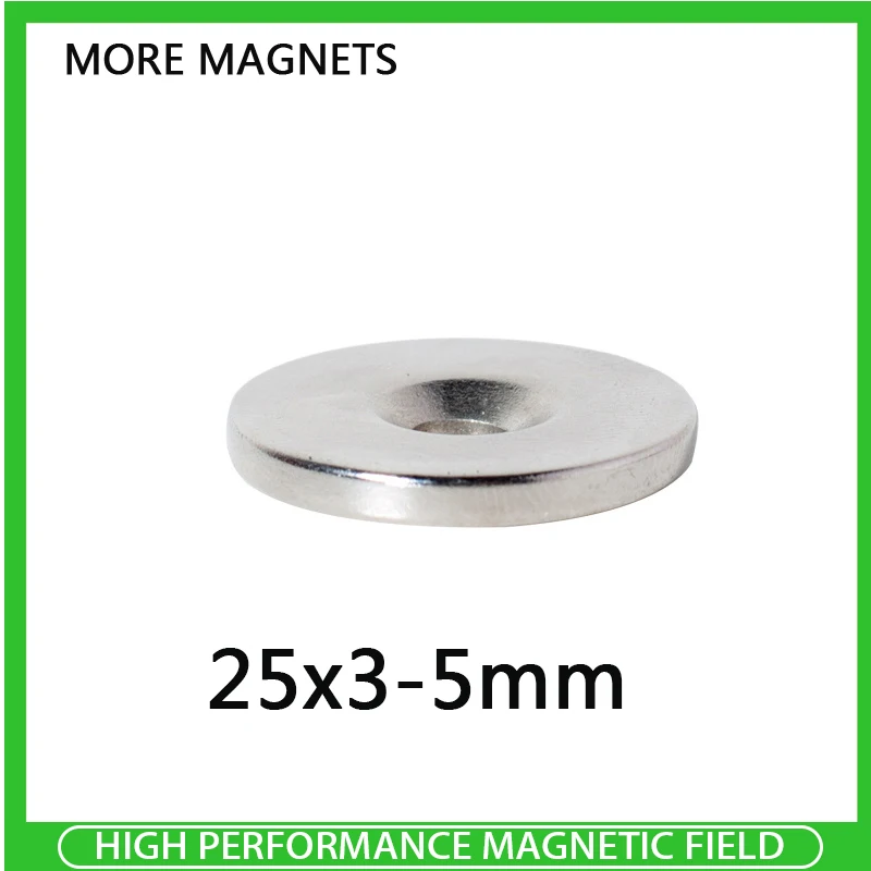 

2~50PCS 25x3-5mm Super Powerful Magnetic Magnets 25*3 mm Hole 5mm Permanent Neodymium Magnet 25x3-5mm Small Round Magnets