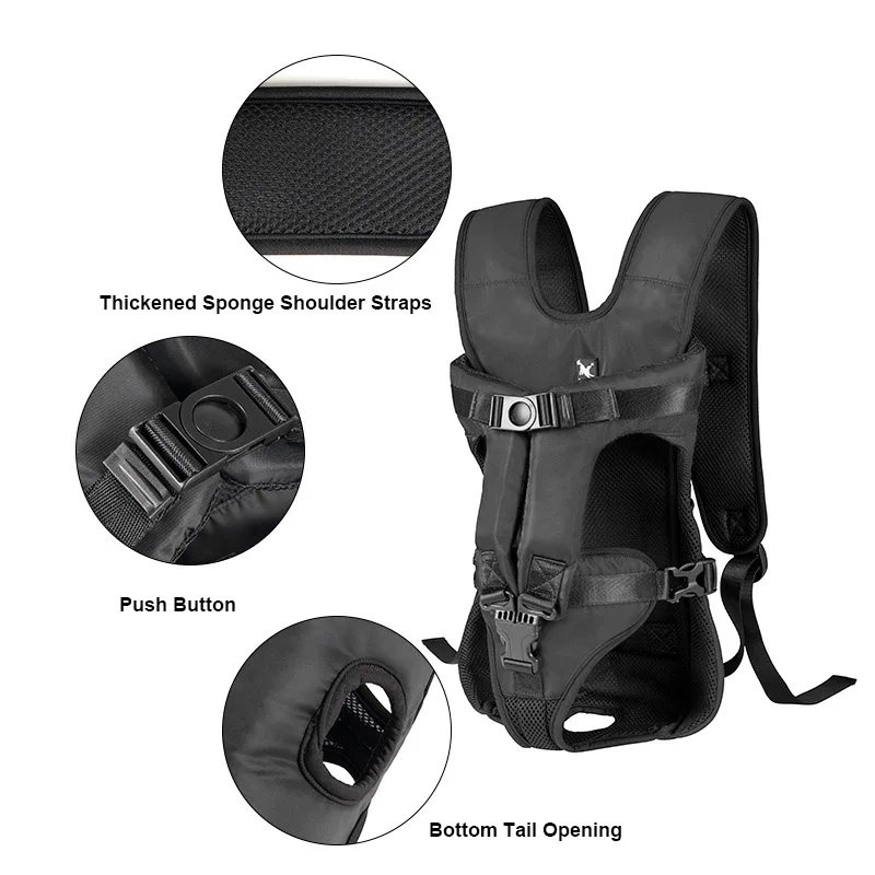 Mochila transportadora para gatos y perros – Bolsa de viaje frontal - imagen 2