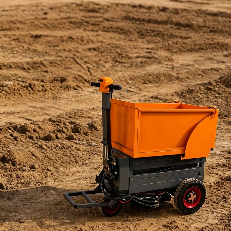 Electric Hydraulic Lifting Dump Truck Tricycle for Construction Site Indoor Wall Waste Removal Elevator Access