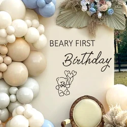 Beary First Birthday Sticker Teddy Bear Wall Arch Backdrop Decoration Decal Baby 1st Birthday Baby Shower Party Decor Photo Prop