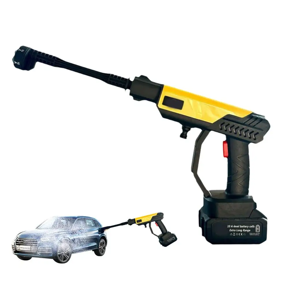 Elektrische Auto Hochdruckreiniger Handheld, tragbare Batterie Power Washer mit 6-in-1 Düse, für Auto Boden Zaun Wand Reinigung A3G0