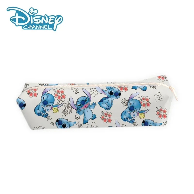 Disney Lilo & Stitch Children Pen Bag Cartoon Pink Angel Large Capacity Stationery Storage Pencil Bag Girls Makeup Bag Pen Case