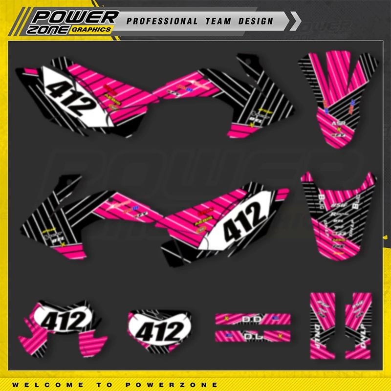 

PowerZone пользовательская графика для HONDA CRF230 2015-2020 CRF150F 2015-2020 фоны наклейки наборы наклеек имя мотоцикла номер 03