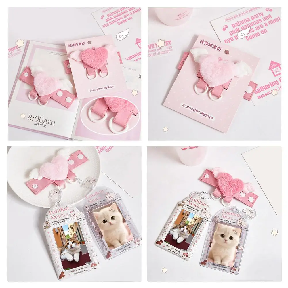  Kawaii Cartoon Keychain Creative Angel Wings Bag Pendant Display Buckle DIY Keyring Jewelry Accessories Girls Handmade Gifts