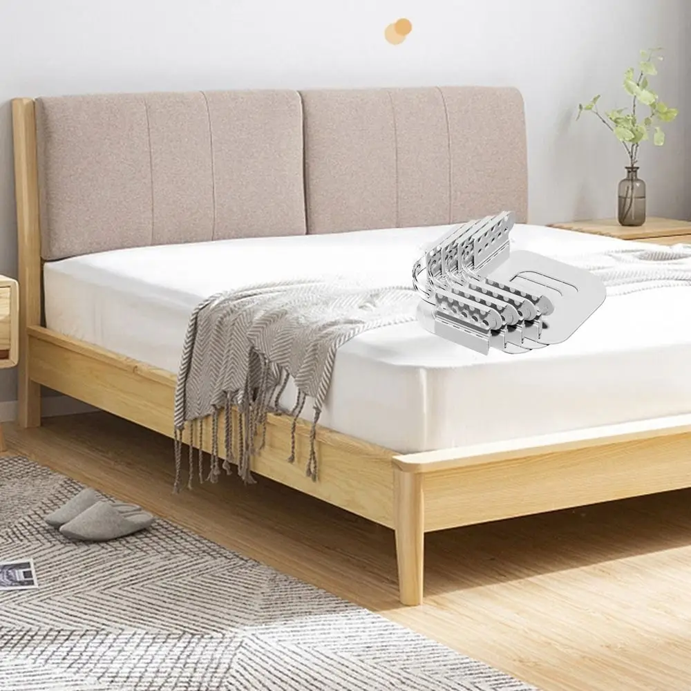 

4Pcs/set Adjustable Bed Sheet Holder Card Slot Anti-Shift Design Bed Cover Fastener Heavy Duty Safety Pinless Bed Sheet Grippers