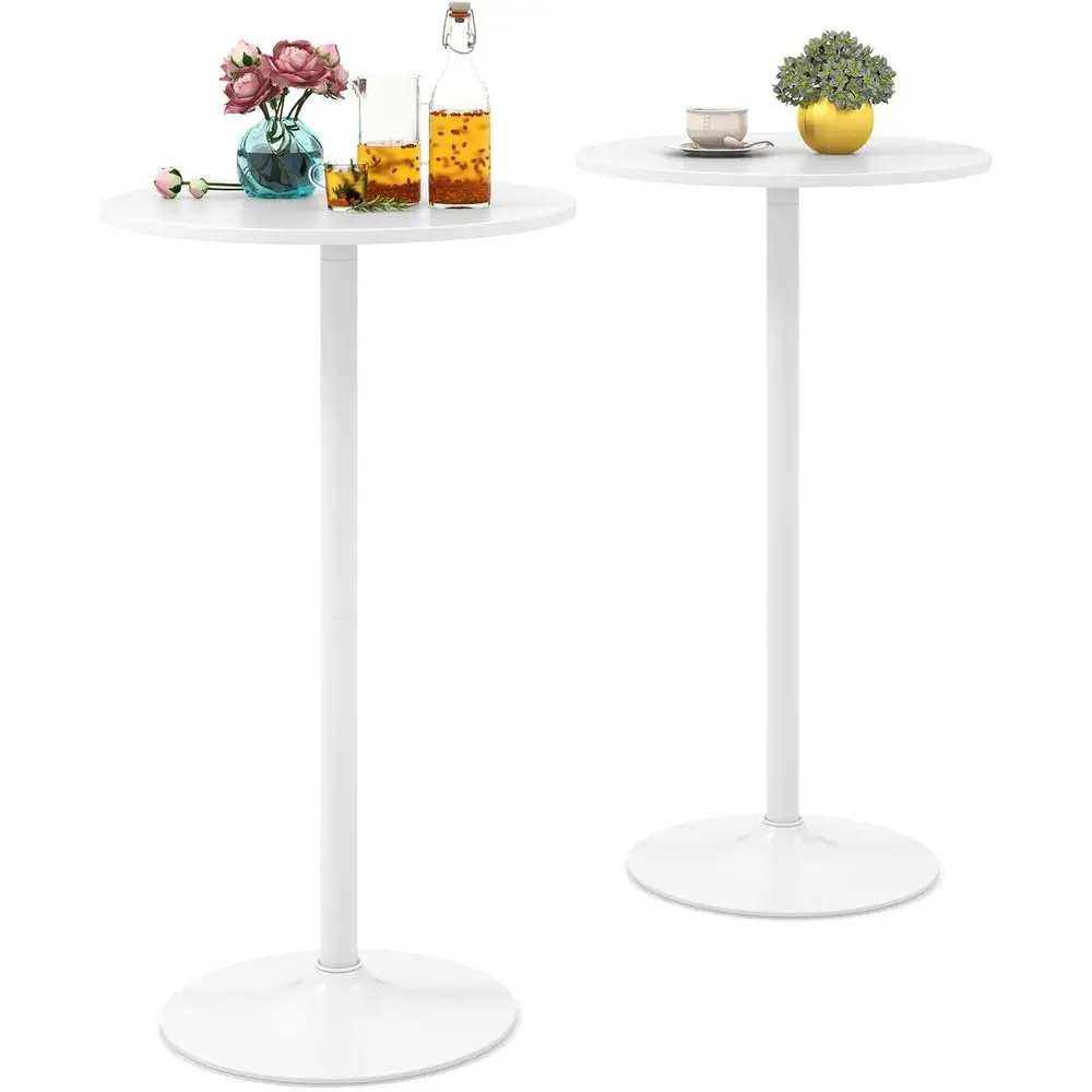 

Adjustable Height Bar Table, White, for Home Bar, Dining, Restaurant Use