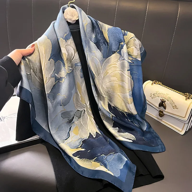 

Luxury Silk Scarf for Women - Soft 90x180cm Shawl, Muslim Headband, Beach Cover