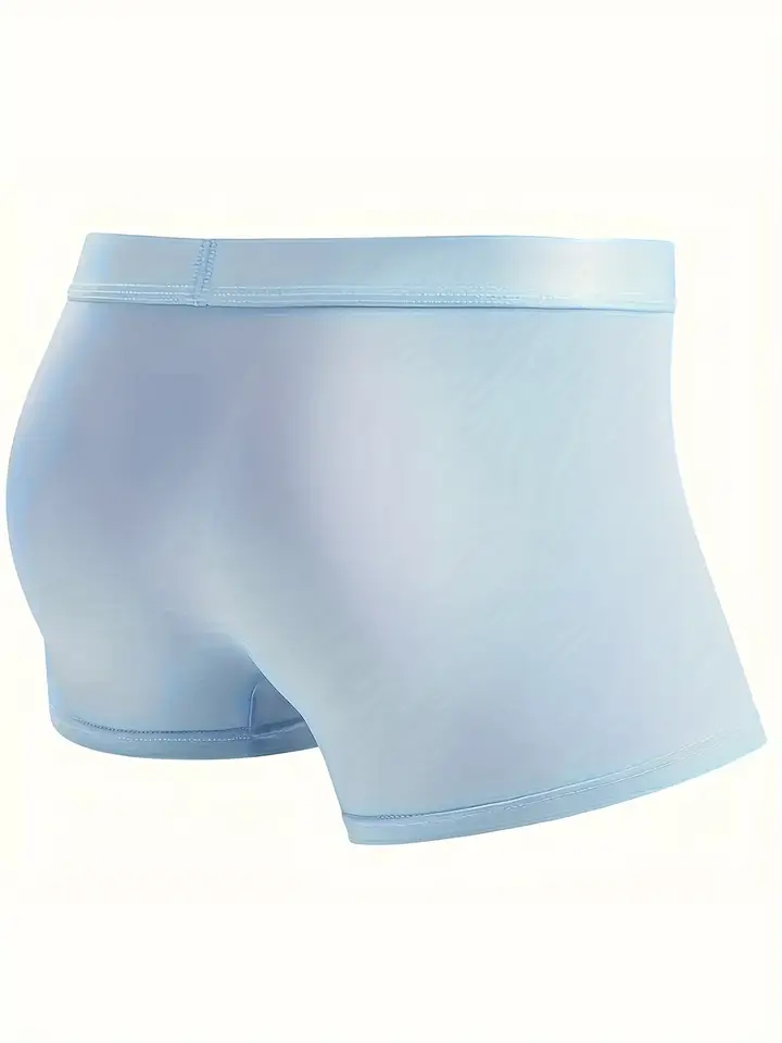 3pcs Luxury Ice Silk Satin Boxer Shorts Summer Cool Solid Color Men's Underwear Breathable and Comfortable Men's Flat Pants - 6