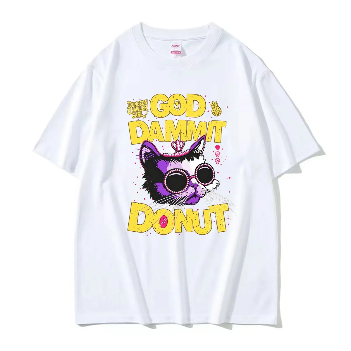 Dungeon Crawler Carl Graphic T-Shirt Goddamnit Donut Funny Cat Meme T-shirts Men Women Summer Fashion Cotton Oversized T Shirt