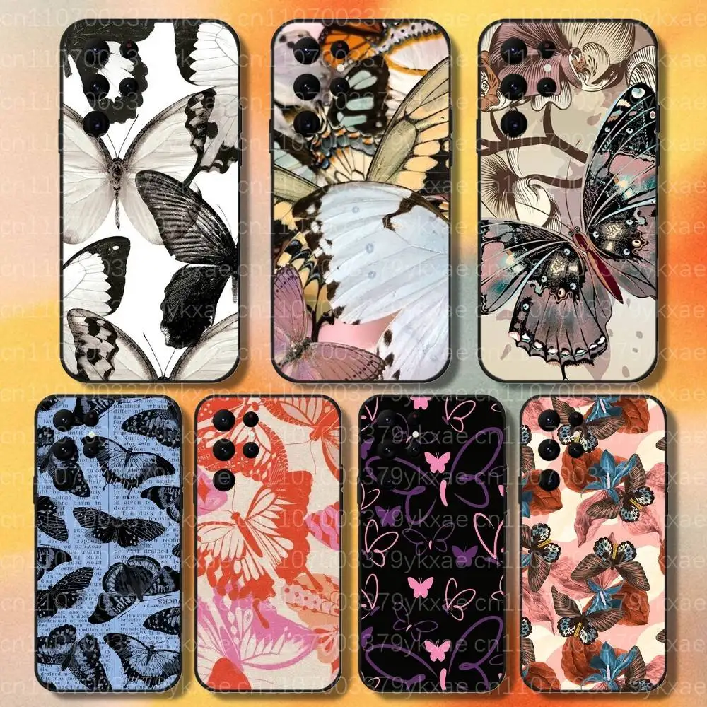 Drawing Butterfly Art HD Cover Phone Case For Samsung Galaxy S26,S25,S24,S23,S22,S21,Ultra Plus Protective Shell