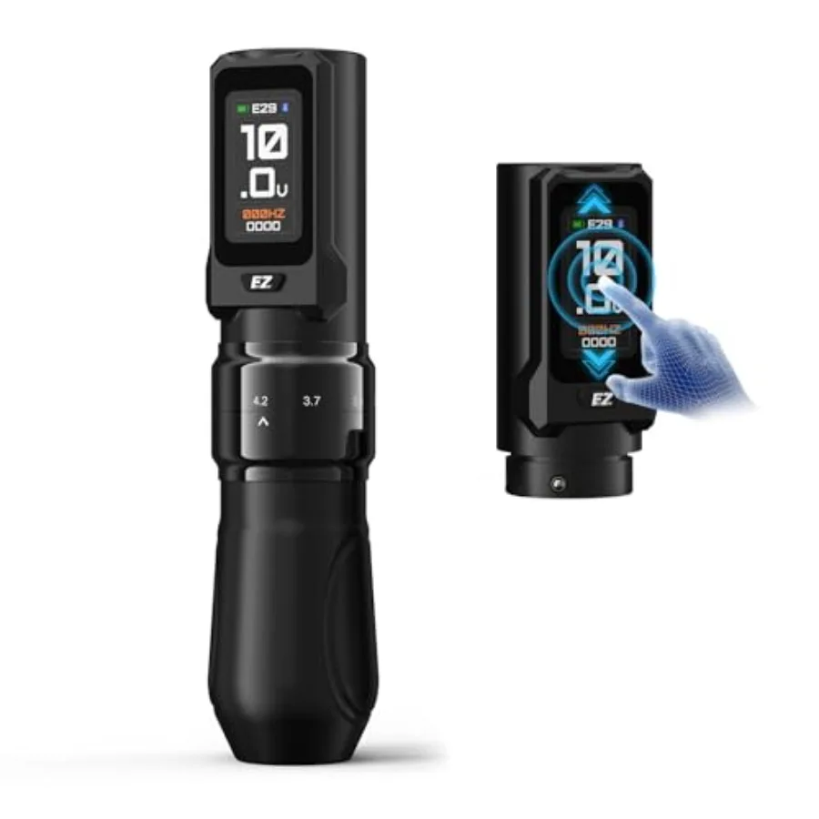 

P3 Pro Touch Tattoo Gun with Large Touch Screen 6 Adjustable Strokes 2.0-4.2mm 2 OLED Digital Displays 2 000mAh Power Supply
