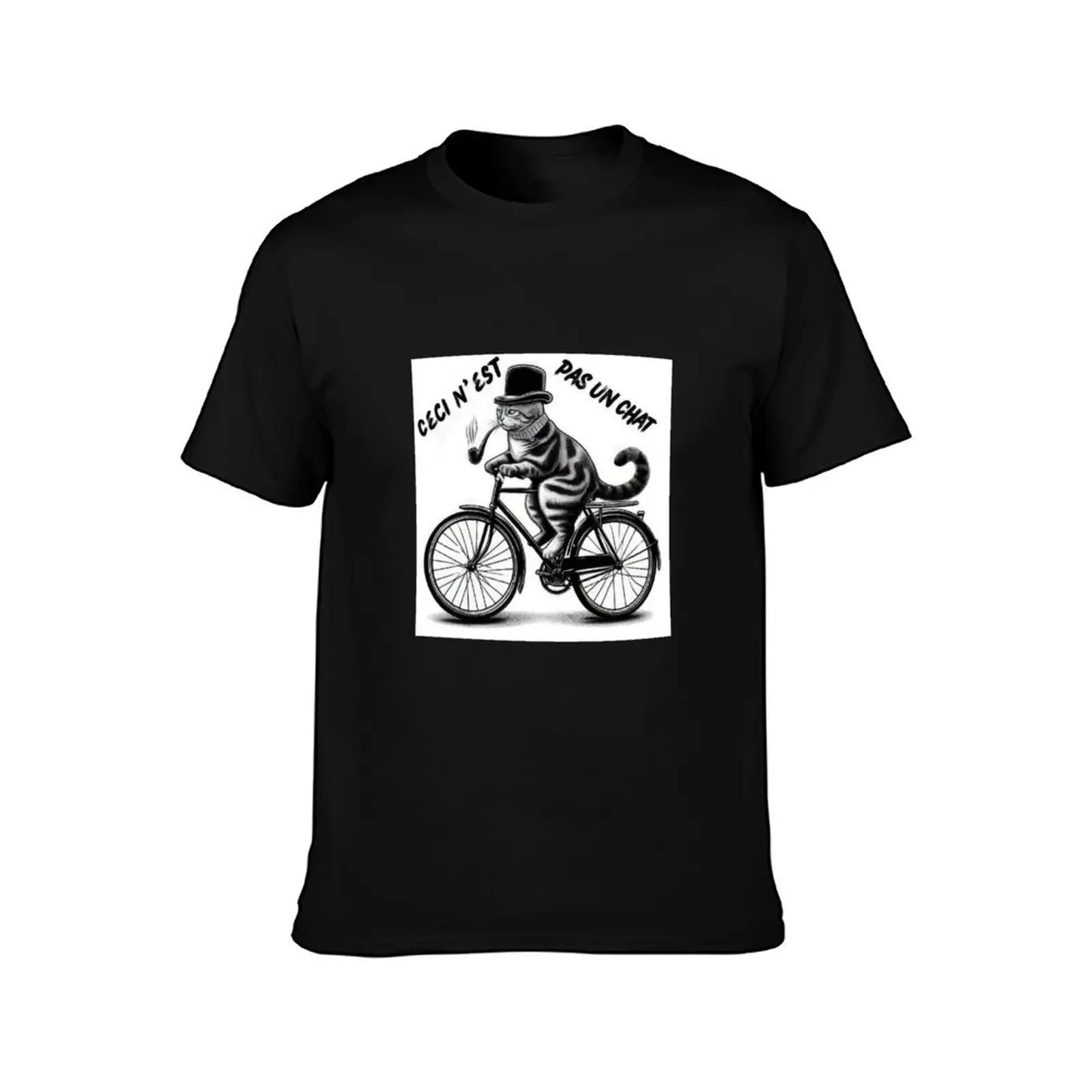 Ceci n'est pas un chat T-Shirt t shirt man cotton T-Shirt