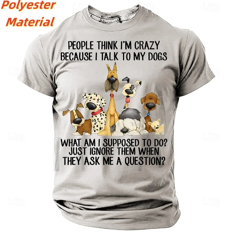 3D Printed Cute Cartoon Dog T Shirt For Men Fun Colorful Pattern T-Shirts Summer Round Neck Kids Short Sleeve Tees Fashion Tops