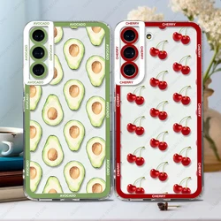 Case For Samsung Galaxy S25 S24 S20 S21 FE S22 S23 Ultra A15 A35 A25 A55 A54 5G Soft Cover Fruit Cherry Strawberry Banana