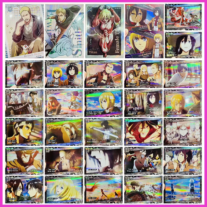 Anime Attack on Titan Rare KP JP SSR SR R Game Collectible Cards Reiner Erwin Armin Mikasa Eren Toys for boys Birthday Present