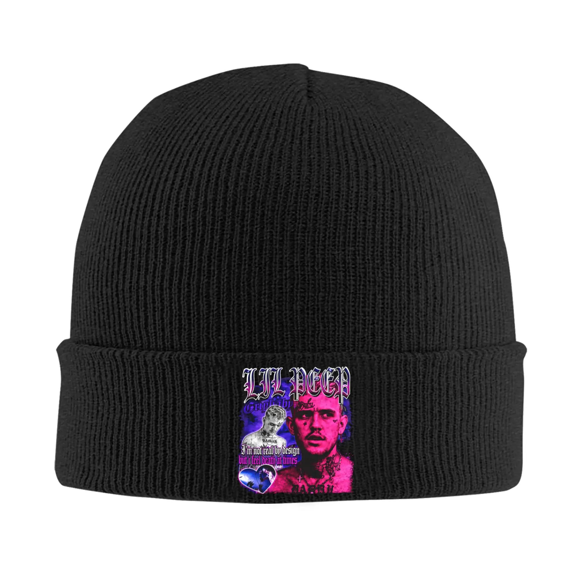 Rapper Lil Peep Hell Boy Pink Hats Autumn Winter Skullies Beanies New  Cap Female Male Acrylic Knitted Hat