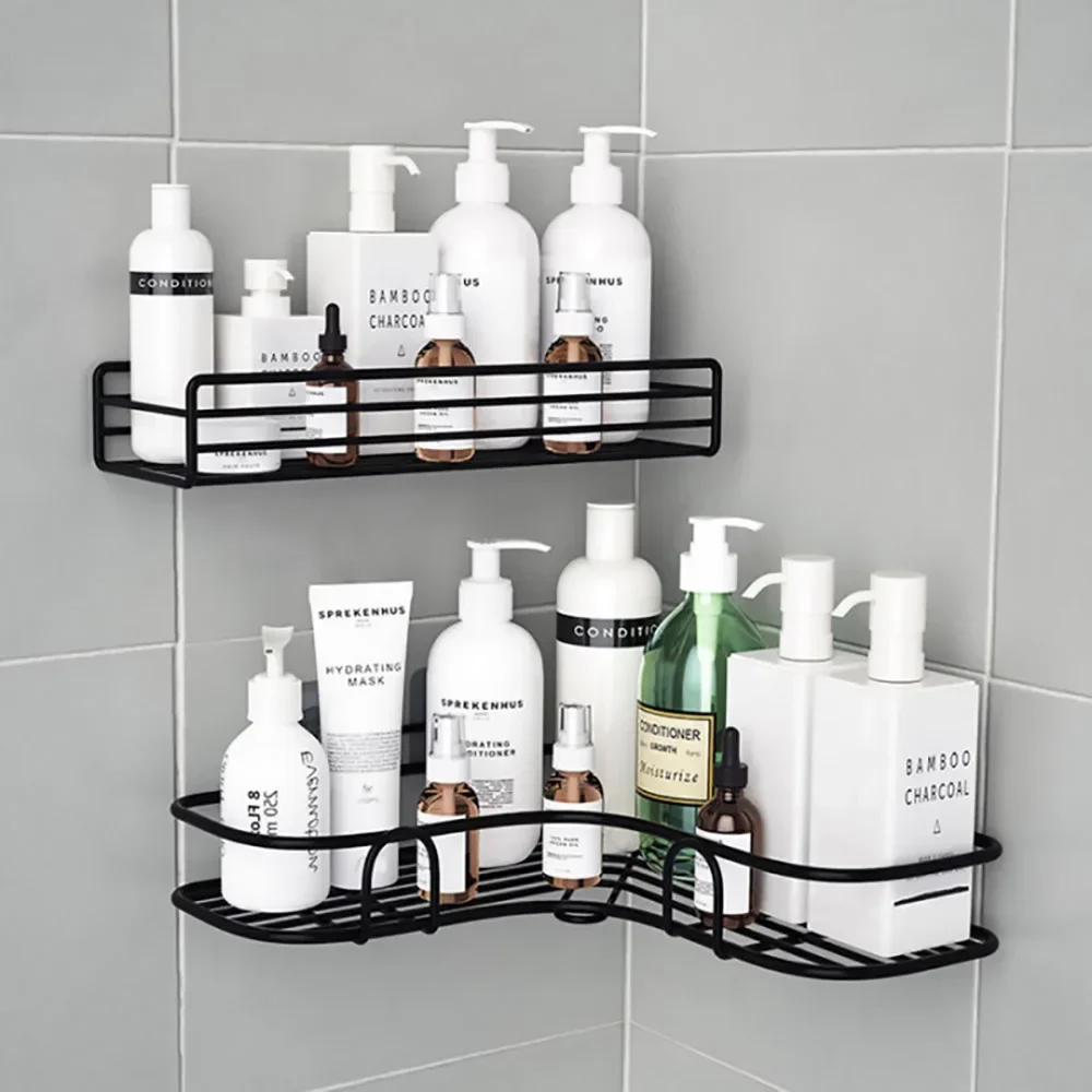 Bathroom Metal Shelf No-Drill Metal Corner Shelf Shower Storage Shelf Bracket Bathroom Accessory Organizer Shampoo Shelfs