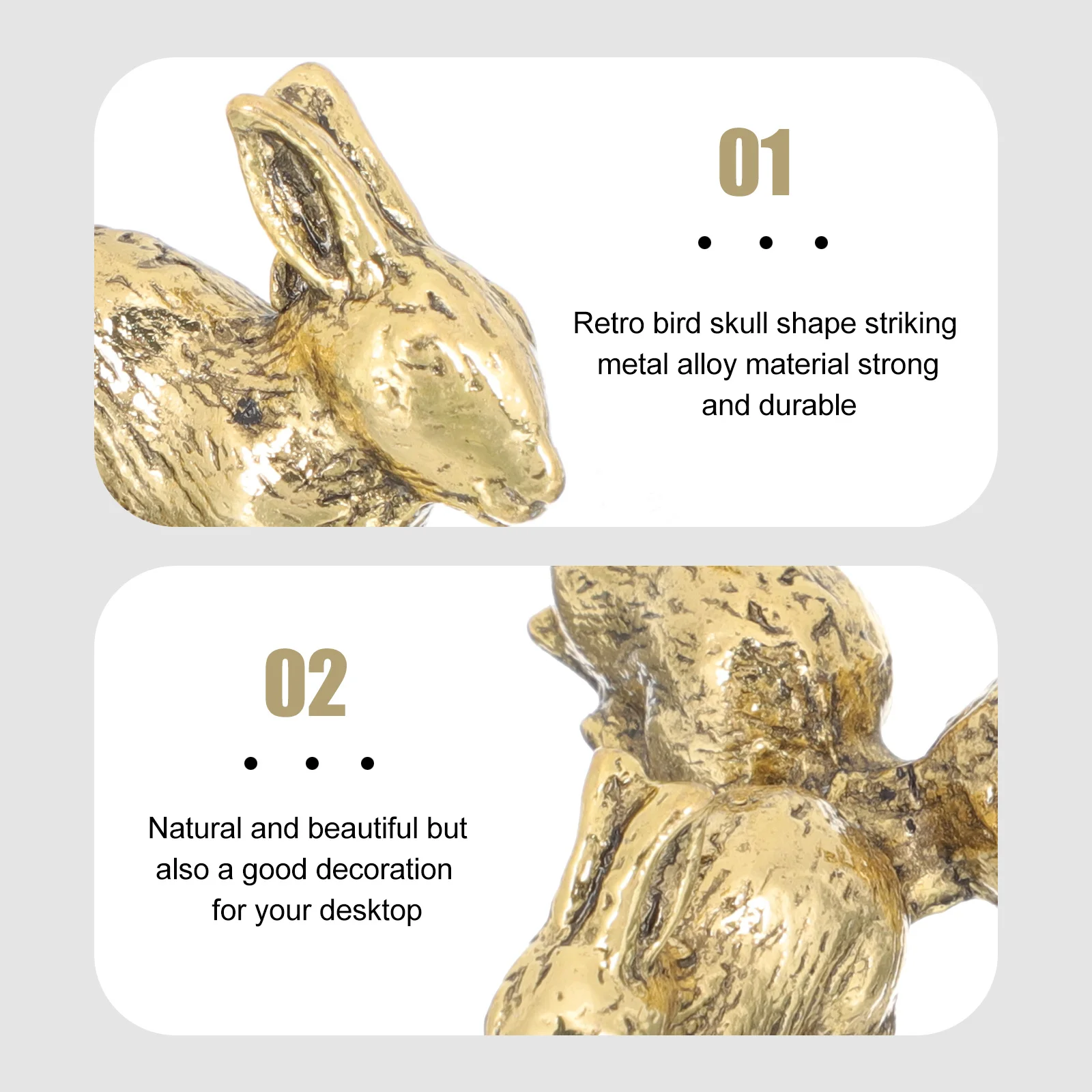 

Rabbit Shaped Black Obsidian Ornament Crystal Ball Base Premium Alloy Desktop Decor Stand for Display Gemstone Holder