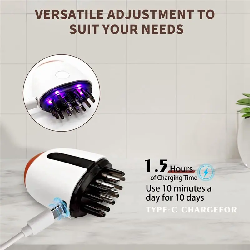 2025-No Messy Scalp Massager Applicator For Minoxidil 2025, Electric Scalp Oil Tool With High Vibration, Hair Growth Device