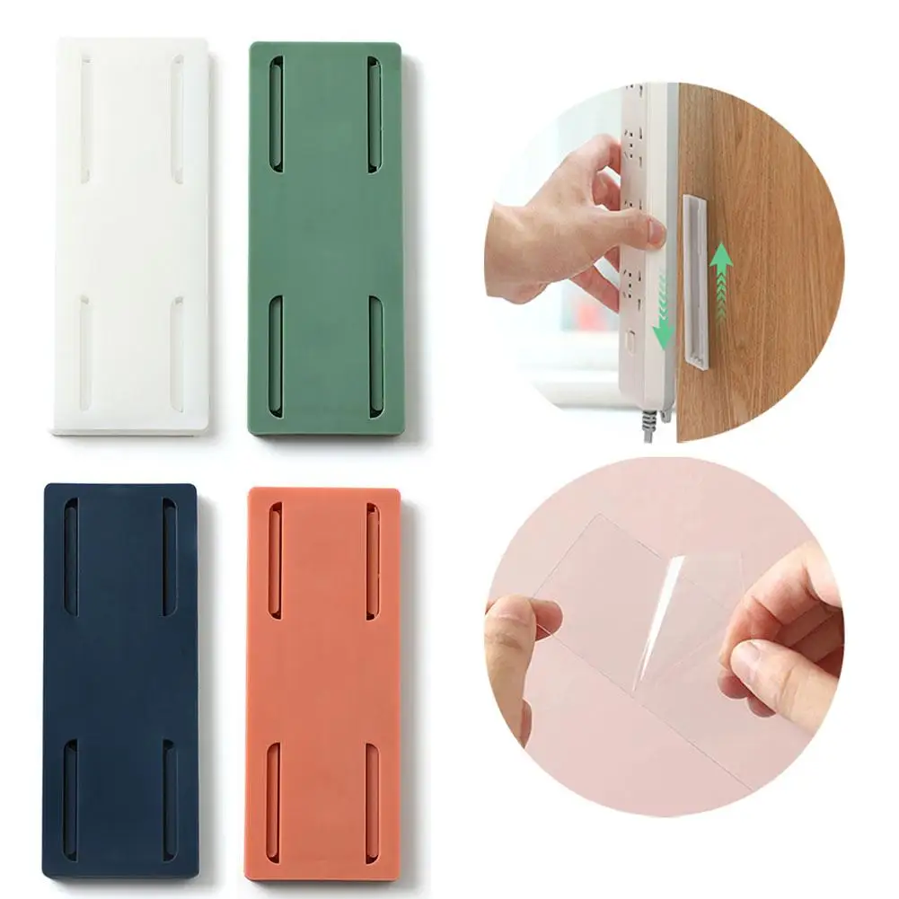 Socket Paste Fixer Patch Panel Holder Wall Hanging Plug Fixing Device Punch-free Plug Multi-Purpose Hooks