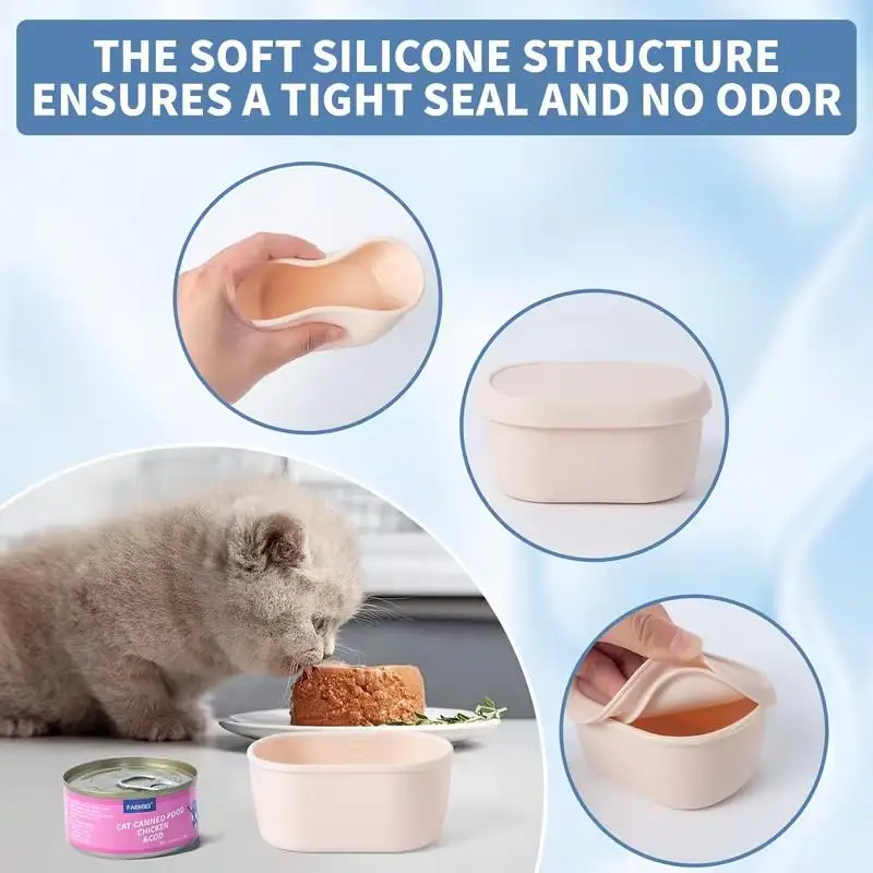 1pcs Reusable Cat Food Storage Box – 85g Seal Container, Leak-Proof Lid, Locks Freshness, 65mm