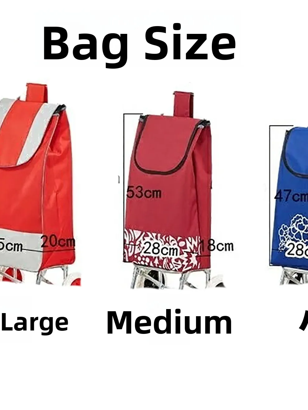 

Large Ox Cloth op Cart Bag Portable Vegetable Bung Hand Pull Car Bag Foldable cery Cart for Adults with EVA Wh...