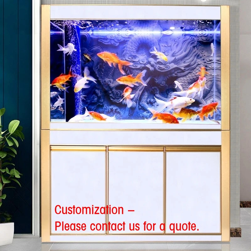 custom.Custom Ultra White Glass Large Oval 100L Eco-Friendly Fish Luxury Stylish Aquarium Durable Space-Saving Living Room