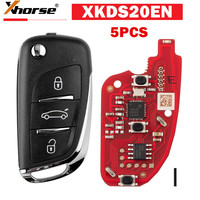 5PCS Xhorse XKDS20EN 2nd Generation Wire Remote Key DS Style 3 Buttons Support Wireless Programming