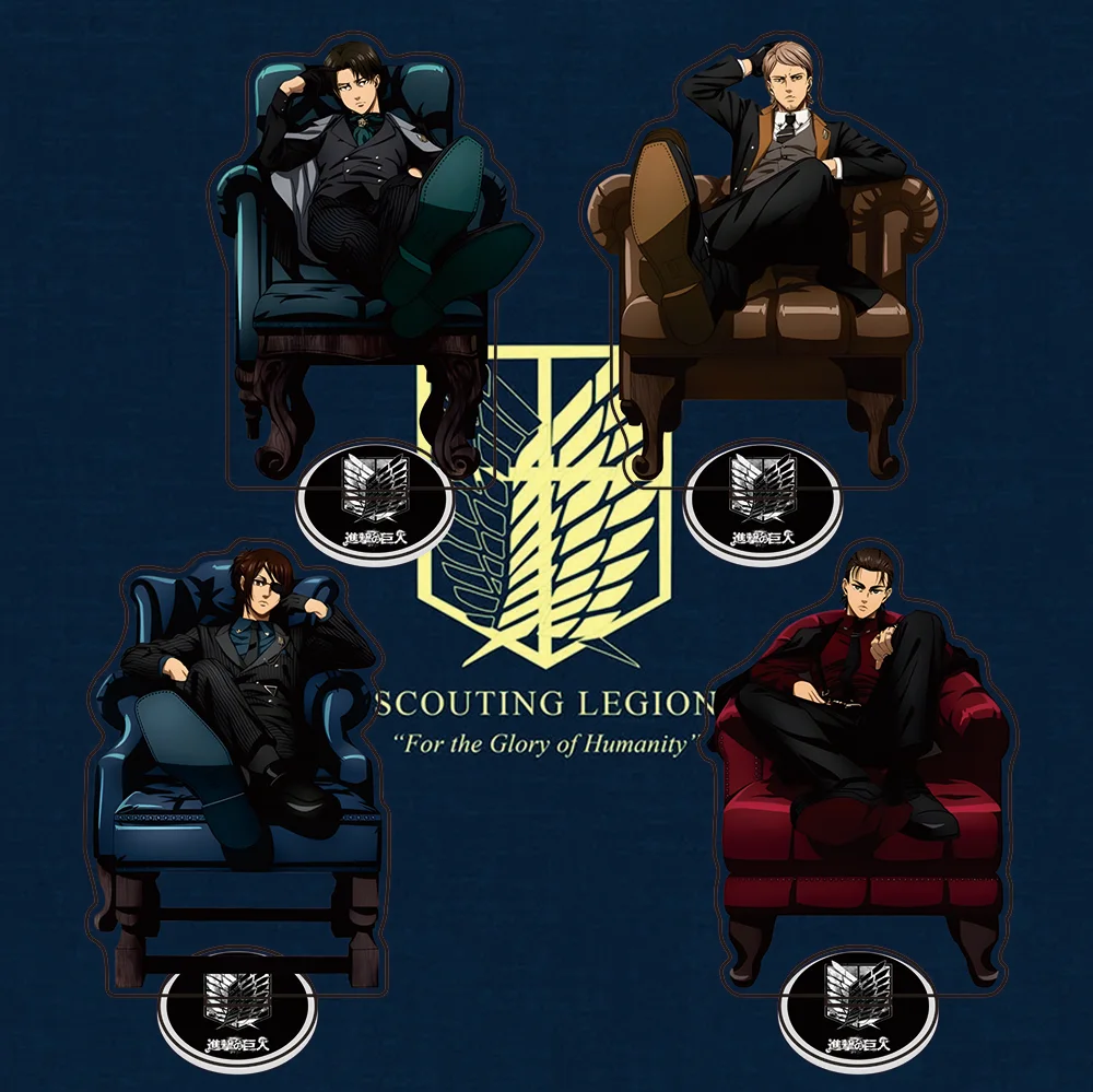 Juego de soporte acrílico del trono Attack on Titan Shingeki no Kyojin | Levi Erwin Hange Eren Ropa formal Decoración Coleccionable