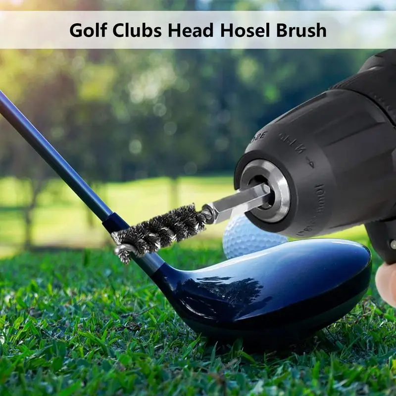 Golf Clubs Head Hosel Brush Electric Stainless Steel Electric Drill Wire Brush for Golf Club Head Cleaning Tool Golf Accessories