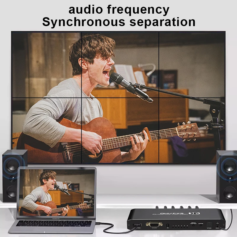 2x3 HDMI Video Wall Controller 4K HDMI Video Screen Wall Stitching Processor 2x3 1x2 1x4 1x3 2x1 3x1 4x1 6 TV Splicing Display