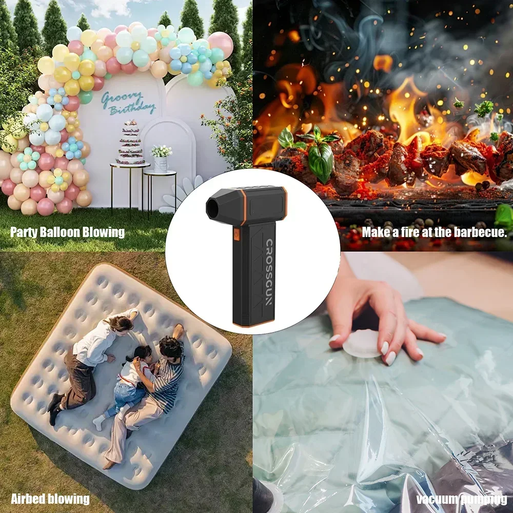 CROSSGUN Turbo Fan Rechargeable Cordless Duster Powerful Airflow Compact Design for Car Travel Outdoor Cleaning Long Standby